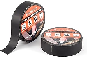 Kweetle Joist Tape for Decking 1-5/8" x 50', 2 Pack Butyl Joist Tape Deck Joist Flashing Tape for Wood Beams Building Joists,Waterproof& Super Adhesion&Weather Resistance