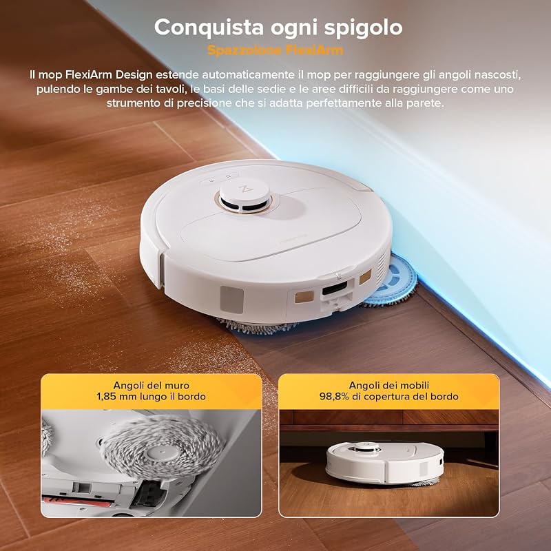 Qrevo S5V Robot Aspirapolvere Lavapavimenti, Mocio Estensibile