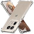 USTIYA Case for Motorola Moto Edge 50 Ultra Clear TPU Four Corners Military-Grade Protection Cover Transparent Soft funda