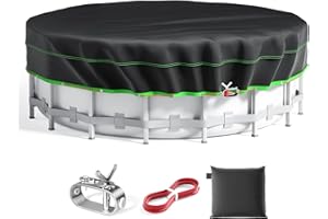 SBEKIEV 18 Ft Round Pool Cover, Solar Cover for Above Ground Pools, Heavy Duty Swimming Pool Cover Protector with Winch and Cable, Strong Tear Resistant Winter Pool Cover Ideal for Waterproof and Dustproof