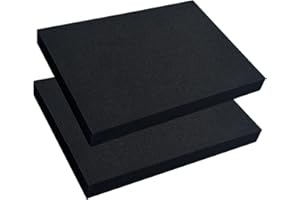 SALIMHIB 2 PCS Polyurethane Foam Sheets 16 x 12 x 1.5 Inch, Foam Inserts for Cases,Black Cuttable Polyurethane Foam Pad for Packing, Cushioning, Toolbox, Game Box, Storage, Crafts