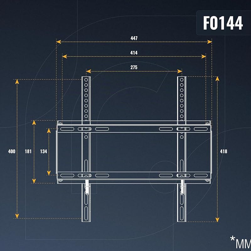 TV Wandhalterung Fernseher Halterung F0144 für 40-75 Zoll Fernsehhalterung Wand flach Ultra Slim universal Wandhalter Smart OLED Curved bis 75 kg VESA 400 x 400 mm