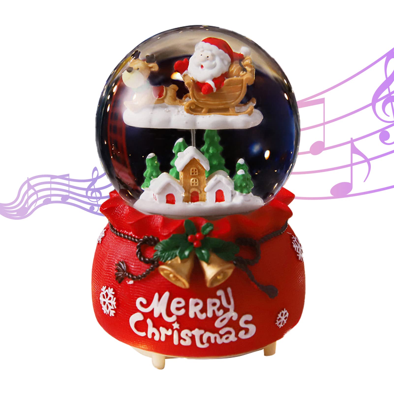 Daixilan Christmas Snow Globe Lantern Musical, Snow Globes Christmas with Music, Glitter Snowflakes icicles Lighted Santa Claus Decorative Lantern, Xmas Decor Gift for Adult Girls Women