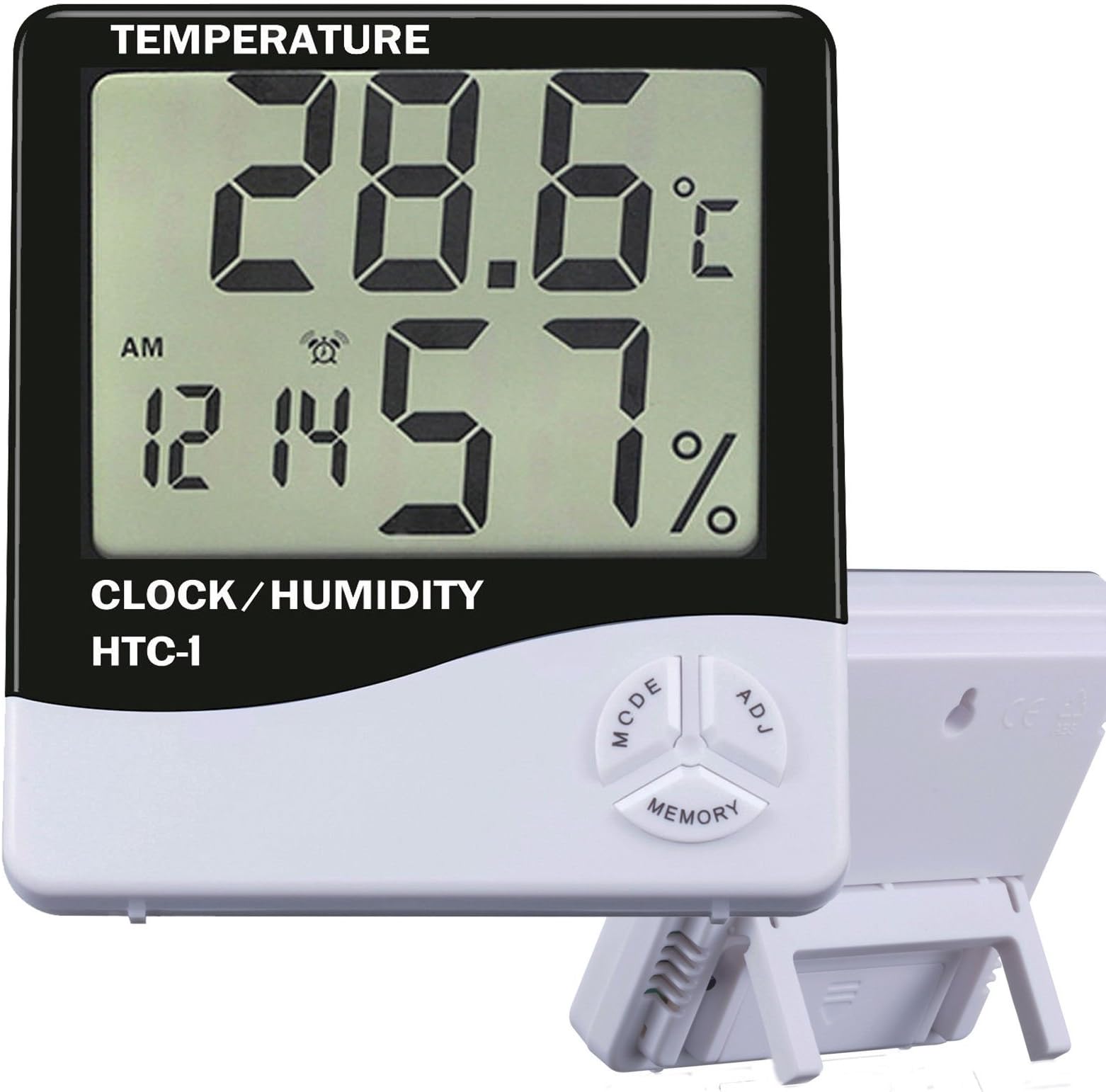 O3D Indoor Digital LCD Hygrometer Thermometer Temperature Humidity Meter Alarm Clock Temperature and Humidity Monitor