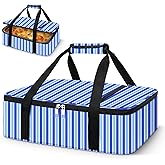 Coobiiya Insulated Casserole Carrier,Lasagna Lugger Tote Keeps Food Hot or Cold,Thermal Lunch Bag Warmer & Cooler Carrier Bag,Portable Tote Bag Fits 9" x 13" Baking Dish for Picnic and Cookouts