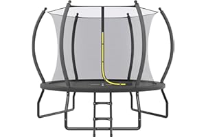 YUMPIE 8FT 10FT 12FT 14FT 15FT 16FT Outdoor Trampoline with Enclosure Net and Ladder, Recreational Trampolines for Kids and Adults, Quick Connect Frame, ASTM Approval