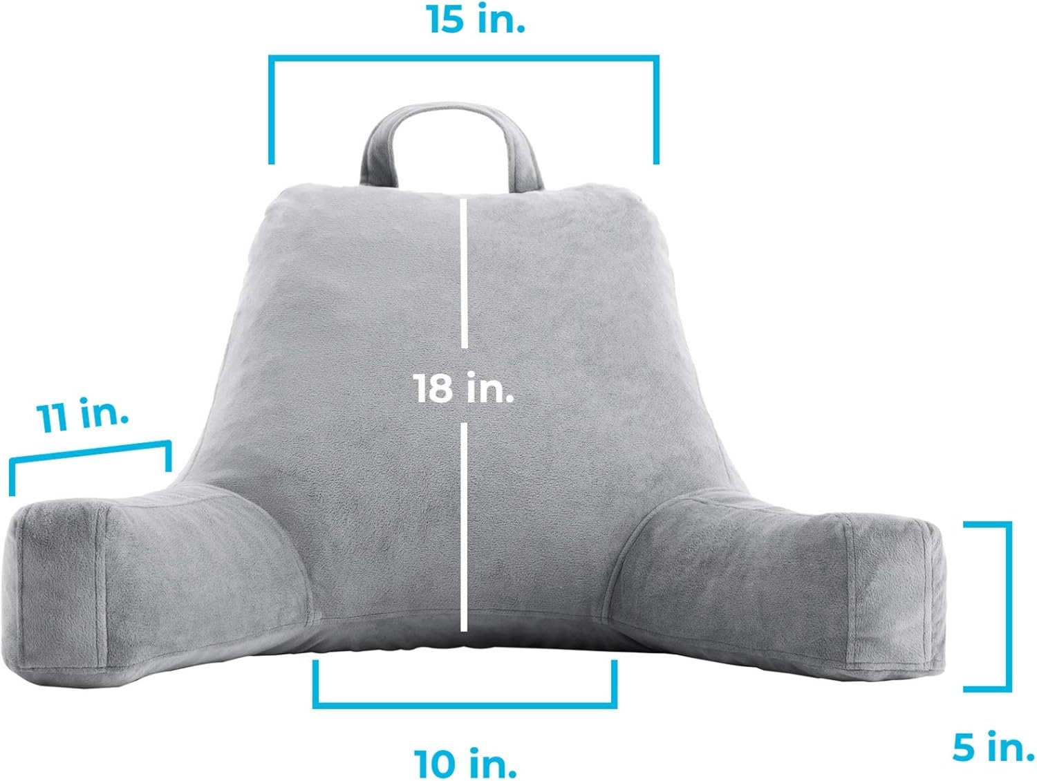 Linenspa Shredded Foam Pillow Perfect for Back Support While Relaxing, Gaming, Reading, or Watching TV - Soft Velour Cover, Standard, Stone: Home & Kitchen
