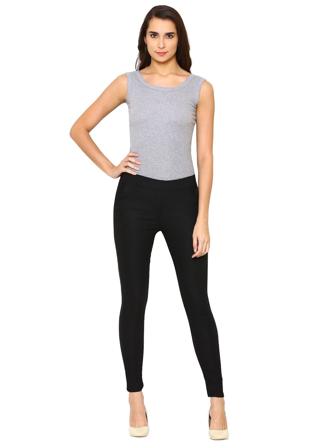 damen mode black spandex cotton lycra elastic jeggings