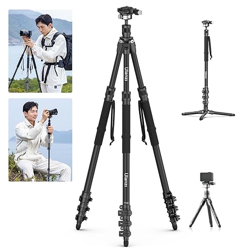 Ulanzi TT35 Hiking Stick Tripod Kit, Travel Camera Monopod,