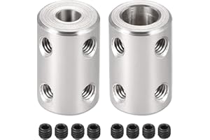 TA-VIGOR 2pcs 5mm to 8mm Shaft Coupling Set Screw, D14mm x L22mm Stainless Steel Bore Rigid Shaft Coupler Joint Connector for 3D Printer,DIY Robots, CNC Machine,Motor Accessories