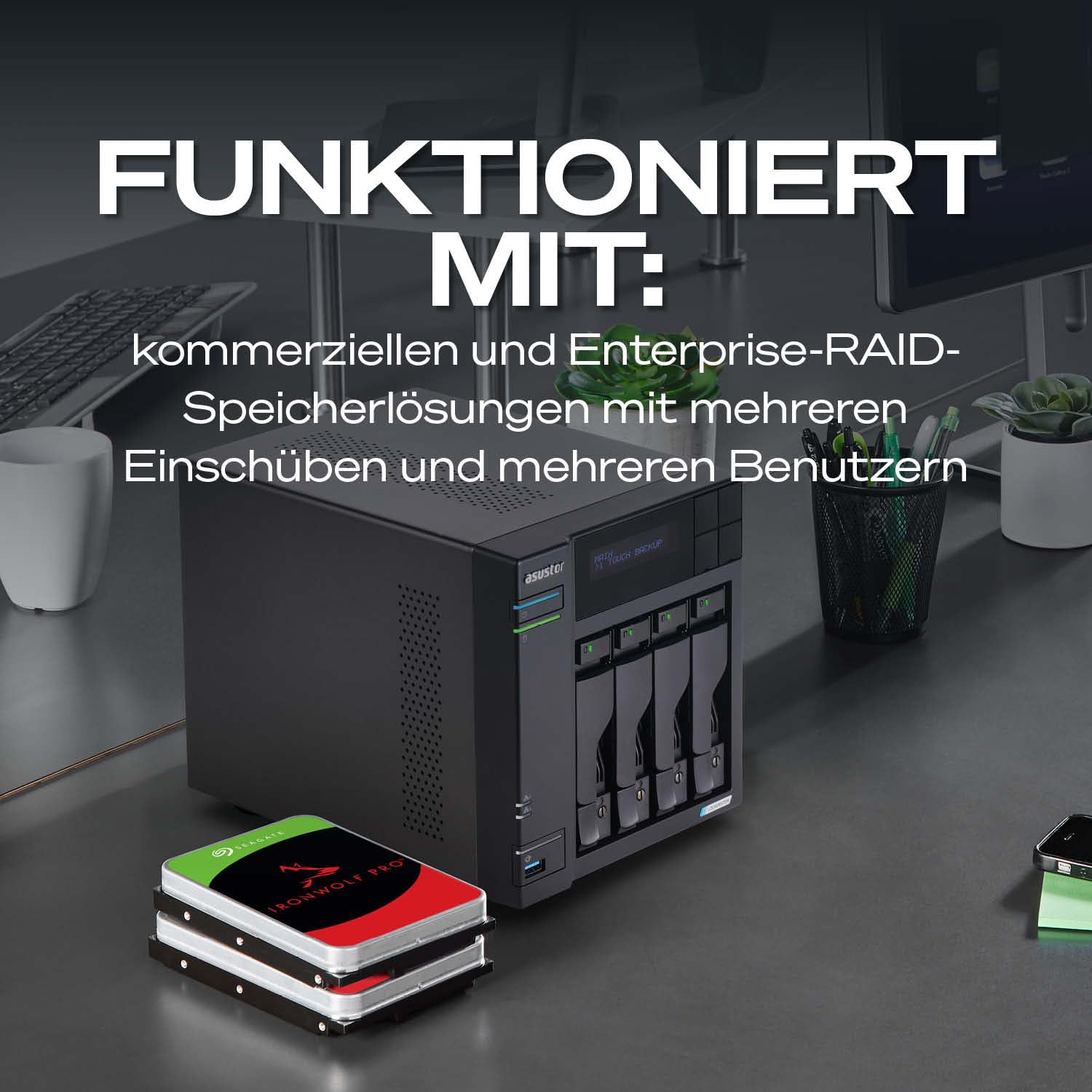 Seagate IronWolf Pro 8TB, NAS Interne Festplatte HDD, 3.5 Zoll, 7200 U/Min, CMR, 256 MB Cache, SATA 6 GB/S, inkl. Data Rescue Service (ST8000NTZ01) 9