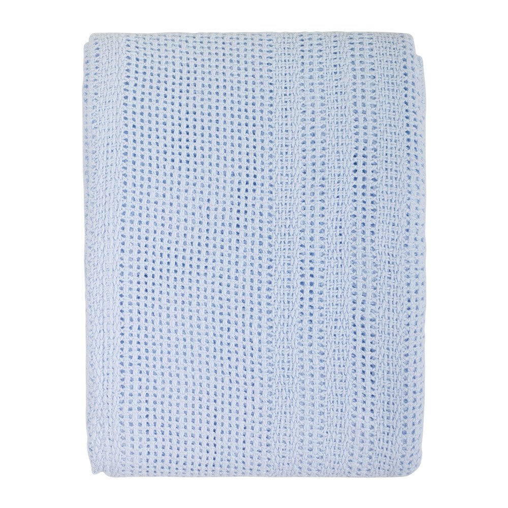 Pram Cotton Cellular Blanket (Blue) - 6089BL