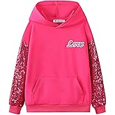 WELAKEN Unicorn Sweatshirt for Girls & Kids Pullover Hoodie with Rainbow Sequin Trim