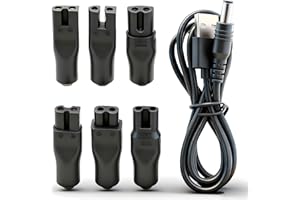 SEEHOM 5V Charger Cord USB Adapter for Electric Hair Clippers, Beard Trimmers, Shavers, Beauty Instruments, Electric Hairdressers, Desk Lamps, Purifiers Power Supply Charging Cable 7 PCS Set