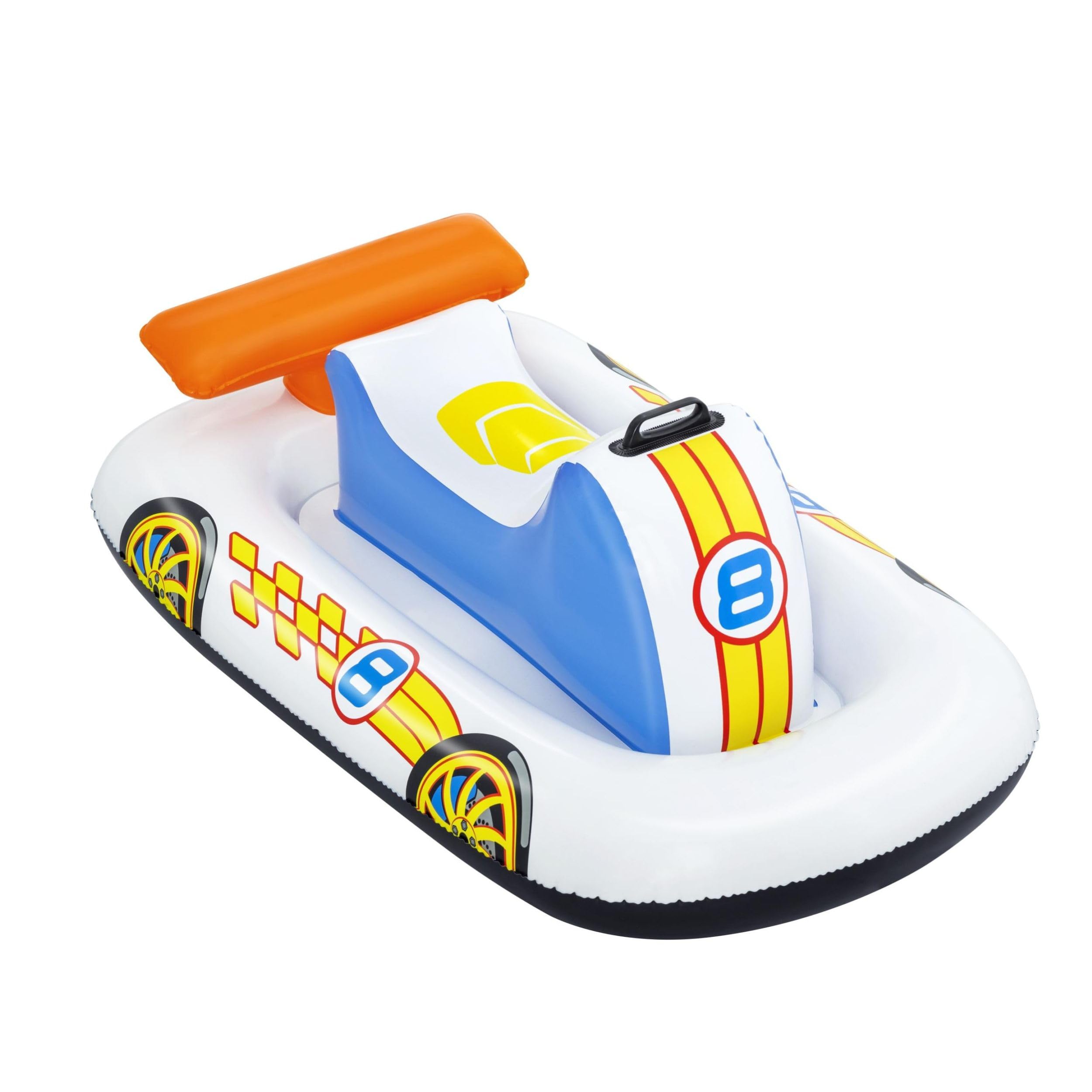Bestway Sports Car Ride On, Kids Inflatable Pool Float Toy with Handles, Large Inflatable Pool Float, Red and White,One Size,41480