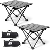 Opliy 2-Pack Portable Camping Table &ndash; Ultralight Foldable Car Tray Table with Carry Bag for Camping, Picnic, BBQ, Beach &amp; Outdoor Travel