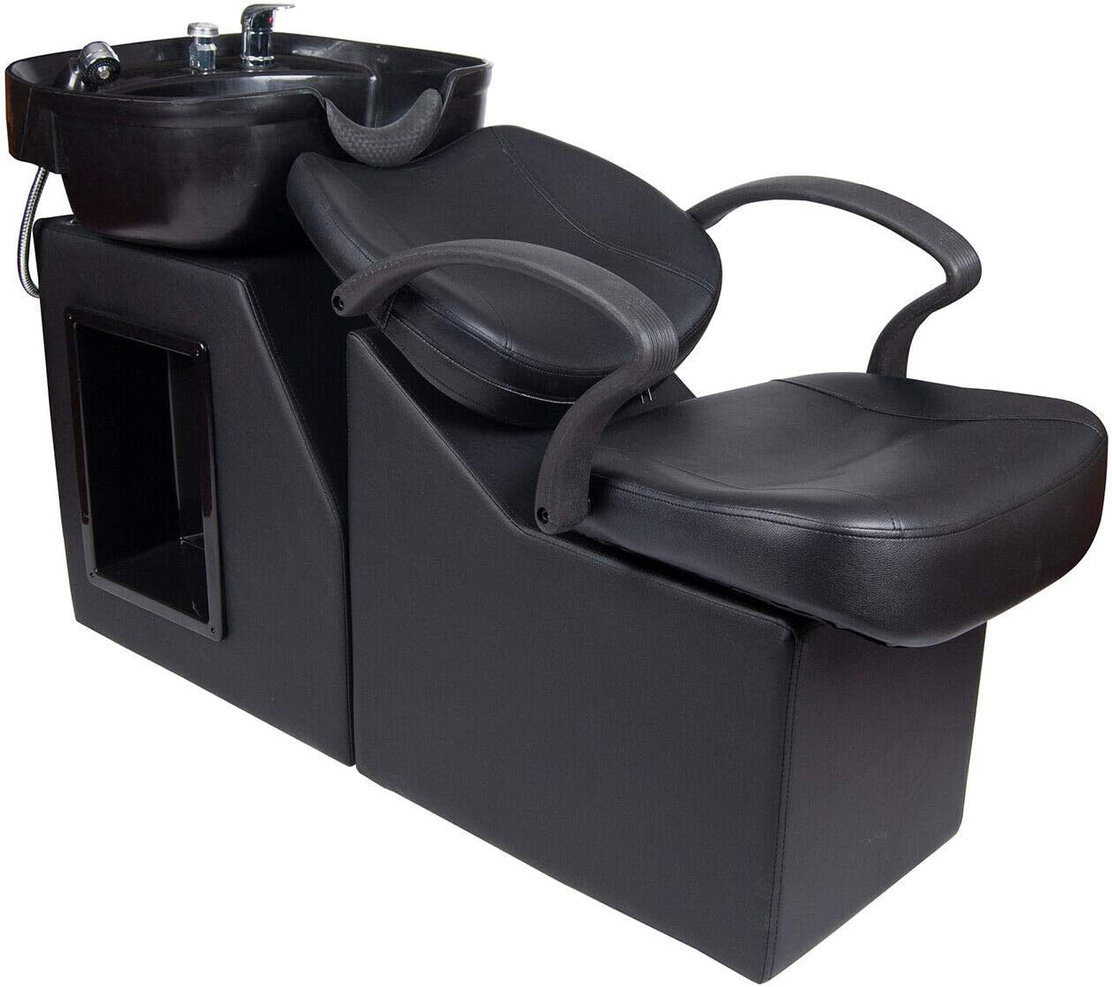 Amazon Com Chair Wash Hair Professional Beauty Salon Station Backwash Shampoo Barber Bowl Beauty Unit Sink Chair Commercial Beauty Spa Salon Equipment Double Drain New Home Spa Kitchen Dining