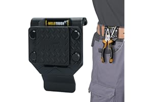 MELOTOUGH Magnetic Tool Holder Strong Magnetic Belt Clip for Screws,Nails,Wrench,Hammer,Pliers,Screwdriver,Trowel,Sockets - Fits Up to 2.7" Belt (Black)