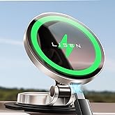 LISEN for Magsafe Car Mount Charger Dashboard, [360° Rotation] Foldable Wireless Car Charger Ultra Magnetic Phone Holder, Dashboard Magsafe 3 Car Mount Fits iPhone 15 14 13 12 Pro Max Plus