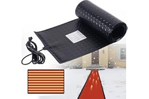 NujorWarm Snow Melting Mats for Roof Valley Walkways, 120V Outdoor Electric Heated Melting Snow Ice Removal, Roof Deicing System Black 15 in x 11.5 ft