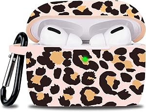 Airpod Pro Case Soft Silicone - LitoDream Case Cover Flexible Skin for Apple AirPods Pro Charging Case Cute Women Girls Protective Skin with Keychain - Leopard