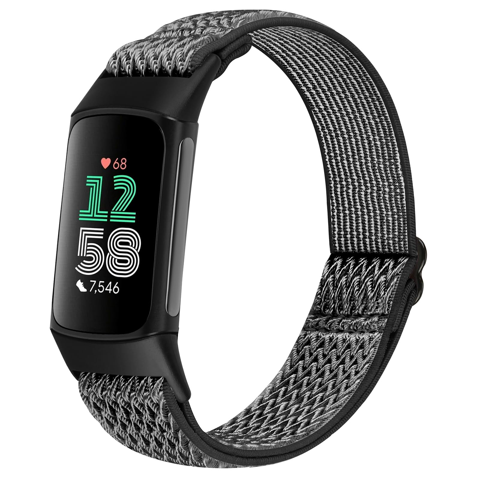 TumCez Elastic Strap Only Compatible with Fitbit Charge 6/Charge 5 Straps for Women Men, Adjustable Stretchy Nylon Band Fabric Wristband Replacement Straps for Charge 6/Charge 5