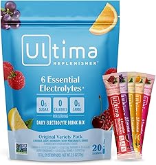 Ultima Replenisher Daily Electrolyte Powder Drink Mix – Sugar Free – Original Variety, 20 Stickpacks – Hydration Packets with