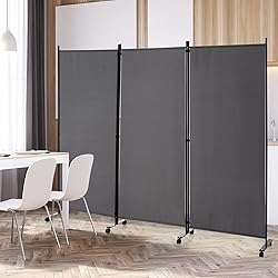 Giantex 3 Panel Room Divider with Wheels, 103''W x