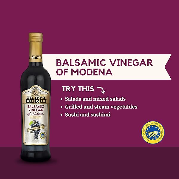 FILIPPO BERIO BALSAMIC VINEGAR OF MODENA 8.4 FL. OZ. GLASS BOTTLE, GLUTEN FREE, LACTOSE FREE, NON-GMO