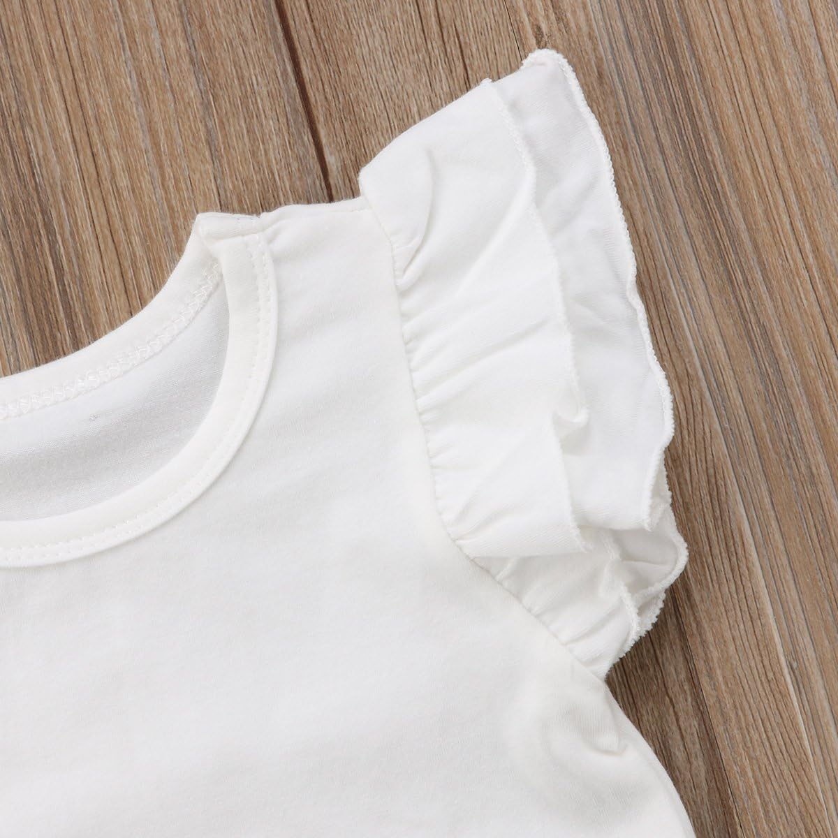 Mubineo Toddler Baby Girl Basic Plain Ruffle Sleeve Cotton T Shirts Tops Tee Clothes: Clothing