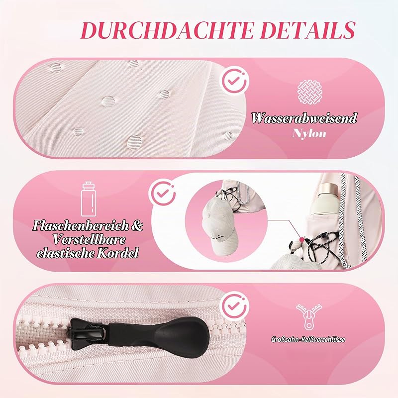 Kleine Fitness-Tasche für Frauen mit Schuhfach & Nass Tasche, 16L Leichtgewicht Reise Carry-on Weekender, wasserdichte Tasche mit Yoga-Matte Halter