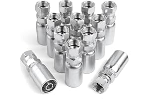 ZINGER 12PK 1/2" Hydraulic Hose x 1/2" JIC 37° Female Hydraulic Hose End Swivel Crimp Fitting Compatible with Dayco Weatherhead U-Series