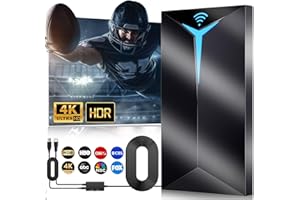 AERECEPT 2024 Enhanced 1000+ Miles Range TV Antenna Indoor Outdoor for 1080p 2K 4K of Smart TV Local Channels, with 36 Ft HDTV Cable