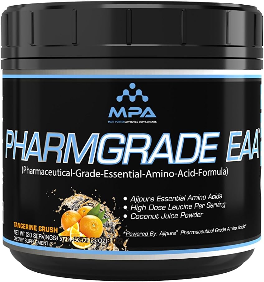 MPA Supplements - Pharmgrade EAA, Premium EAA Amino Acid, Without PA-Tangerine Crush