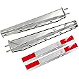 GaeaAuto Chrome Straight Spring Loaded Mud Flap Hanger Set 2.5" Bolt Spacing 30" Length with Aluminum Reflective Tapes fit for Semi Trucks, 2 pcs