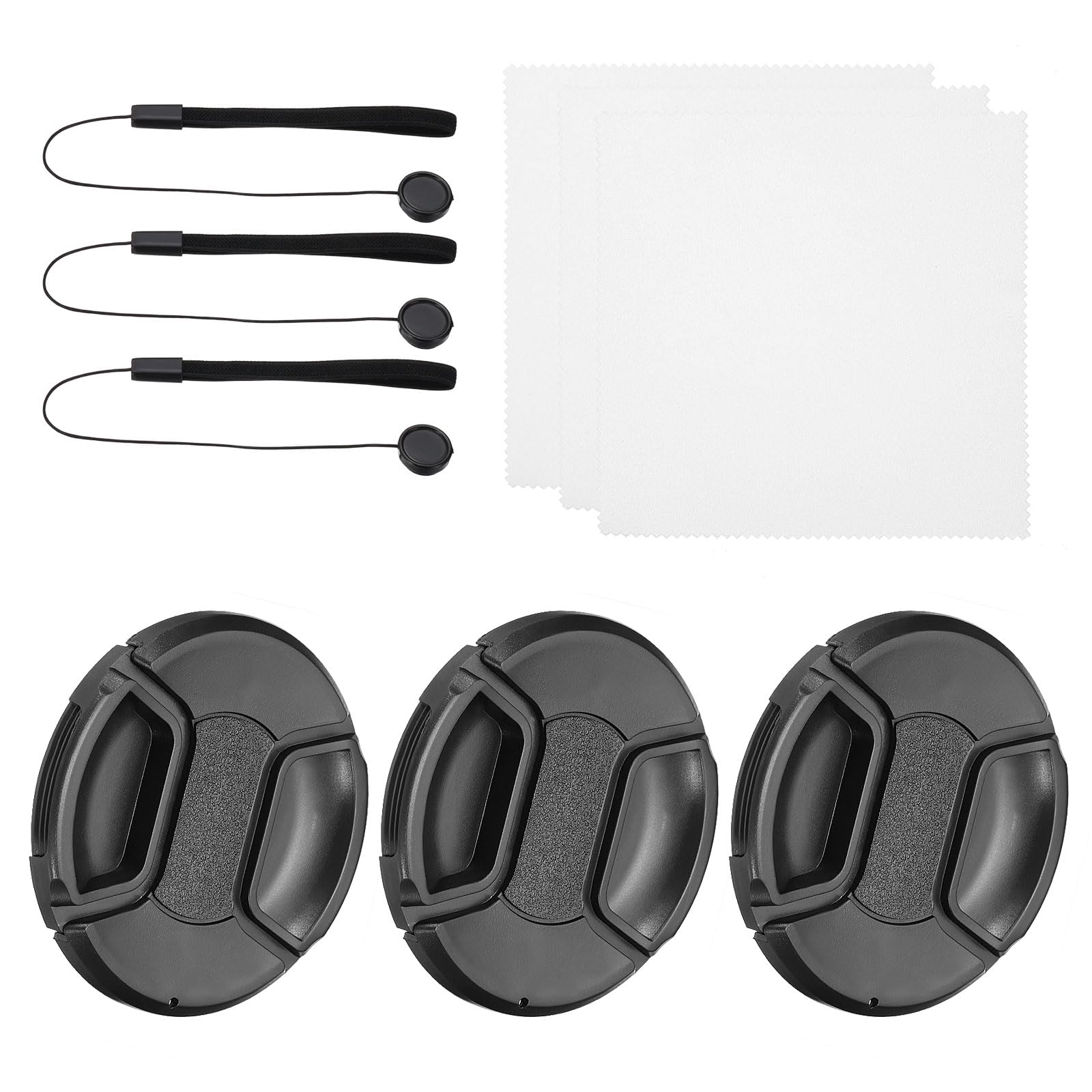 PATIKIL 72mm Lens Cap Set, 3Pack Center Pinch Snap Camera Lens Cover for Front Len Suitable for 72mm Thread Universal DSLR Lenses for Nikon, for Fujifilm, for Pentax, for Leica