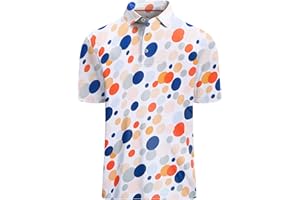 DEER LADY Mens Golf Shirts Short Sleeve Moisture Wicking Dry Fit Performance Athletic Polo Shirt