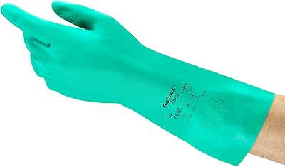 Ansell Alphatec 37-676 Nitrile Work Gloves Medium (M) Green Chemical Resistance