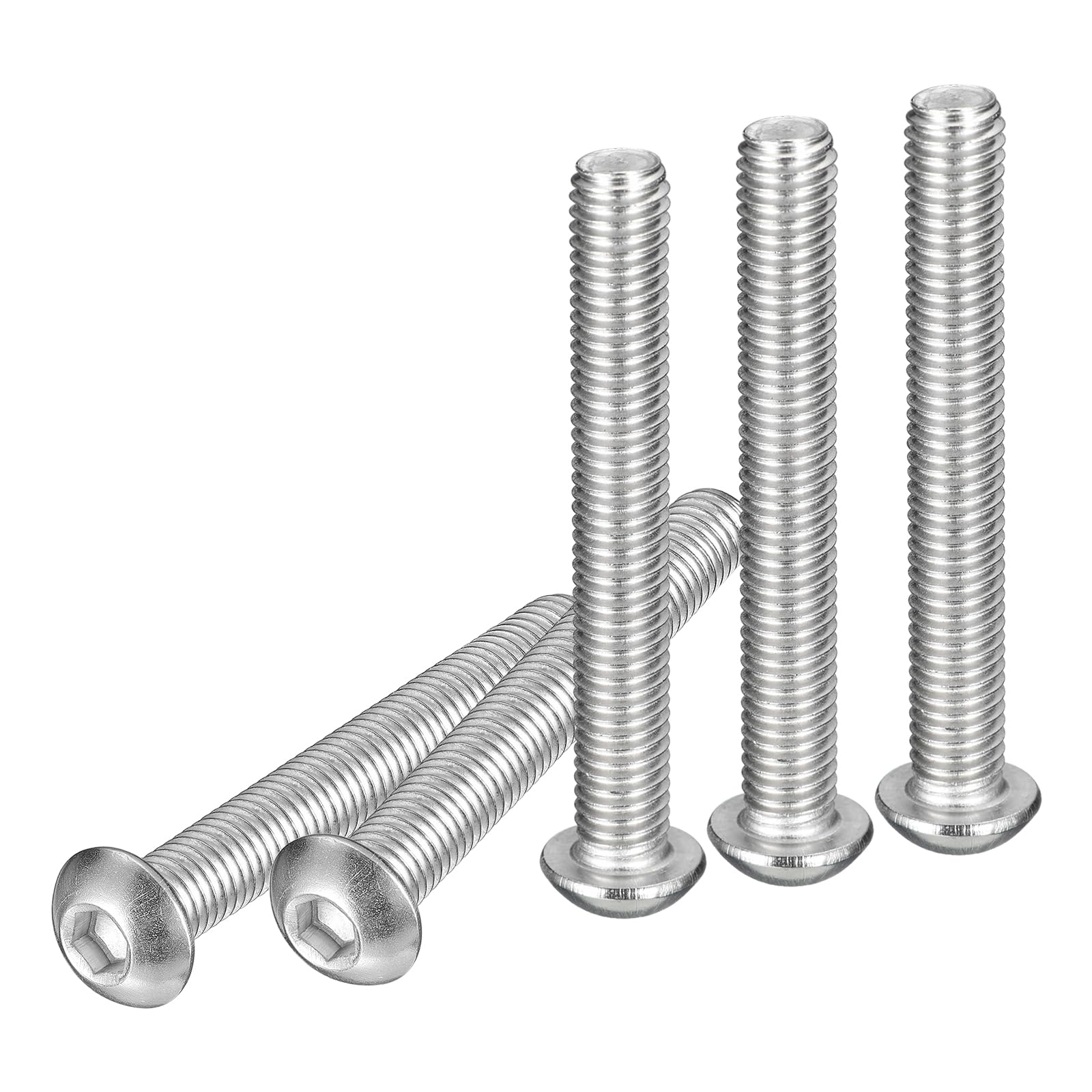 DTGN M8-1.25x60mm Button Head Socket Cap Screws - 10Pack - Good for Machine - 304 Stainless Steel 18/8 - Hex Drive Full Thread Fasteners — image 1