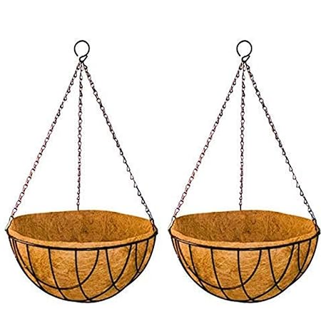 Sparkenzy Coir Hanging Basket | 12 inch | 2 Piece | Rust Resistant | Thick Finest Coir Fiber