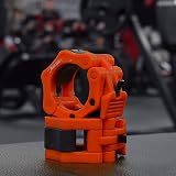 Iron Lab 2" Olympic Barbell Clamps Pair ABS Clips Orange Collars Pro Quality view 4
