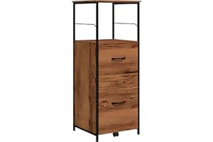 Vinsetto Vertical Filing Cabinet, 42.5" Tall File Cabinet with 2 Drawers, Open Shelf, Hanging Bars for Letter and A4 Size, In