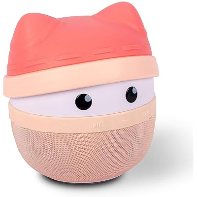 Portable Bluetooth Speaker Asimom Rhyme, Stereo Pairing Speaker, 15H Playing, High Definition Sound, Cute Wireless Speaker, Ideal Gift for Girls and Kids (Lotus Pink)