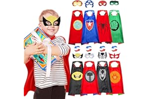 Roko Toys for 3-10 Year Old Boys Girls, Superhero Capes for Kids Cartoon Dress up Costumes Party Supplies Christmas Gifts