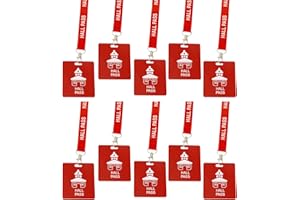BEMAXYE Hall Pass Lanyards with Large Card Passes, Unbreakable School Classroom Passes Set for Teacher Parents (10 X Hall Pass) (Red 10* Hall Pass)