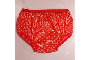 Transparent PVC Plastic Incontinence Pants, Loose High-Waisted Wide-Crotch Plastic Pants, Plastic Film Briefs