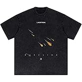 Laixton Men's Graphic Tees Shirt Unisex Cotton Oversized T-Shirt Vintage Streetwear Casual Aesthetic Tee Summer Top