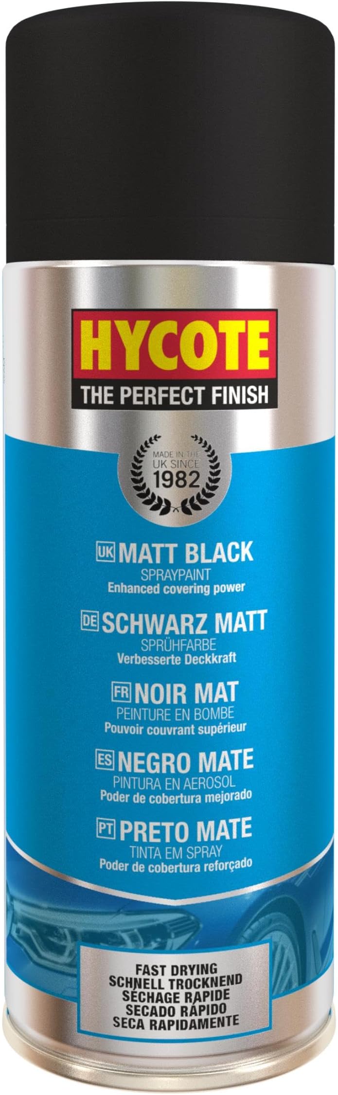 Hycote Matt Black Aerosol Car Spray Paint 400ml Fast Drying Durable