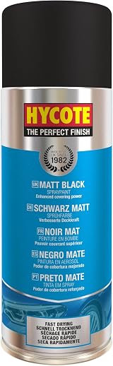 Hycote Matt Black Aerosol Car Spray Paint 400ml Fast Drying Durable
