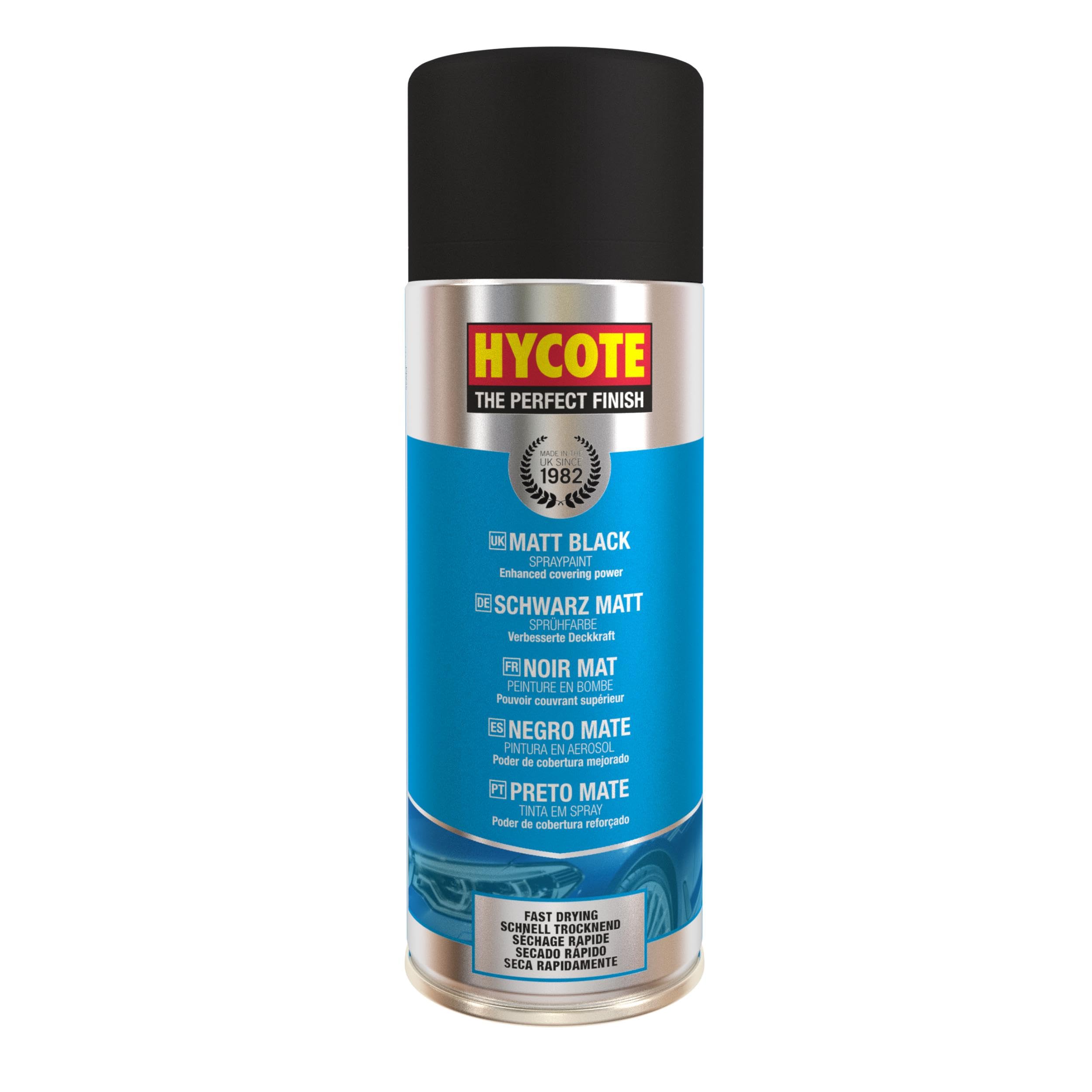 Hycote Fast Drying Aerosol Car Spray Paint, Matt Black, 400 ml